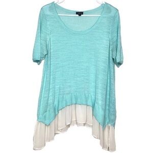 Torrid Light Blue Sharkbite Layered Sweate…